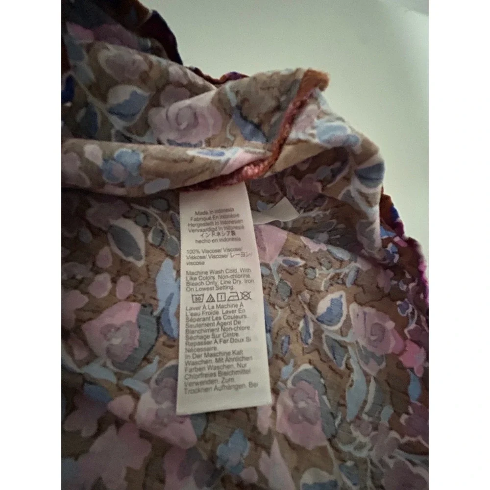 J.Crew Womens Floral Print Sleeveless Viscose Blouse Brown Pink Blue Size M - Picture 3 of 4